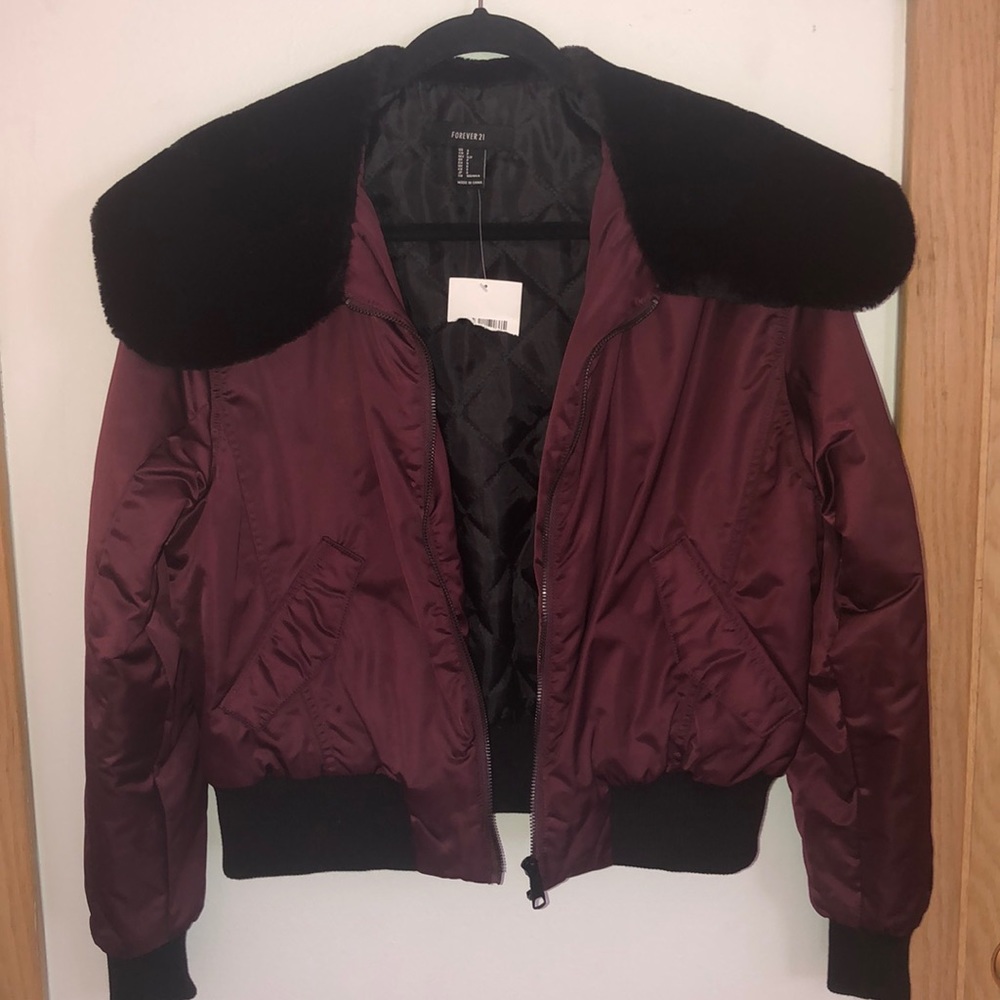 Maroon Bomber Jacket